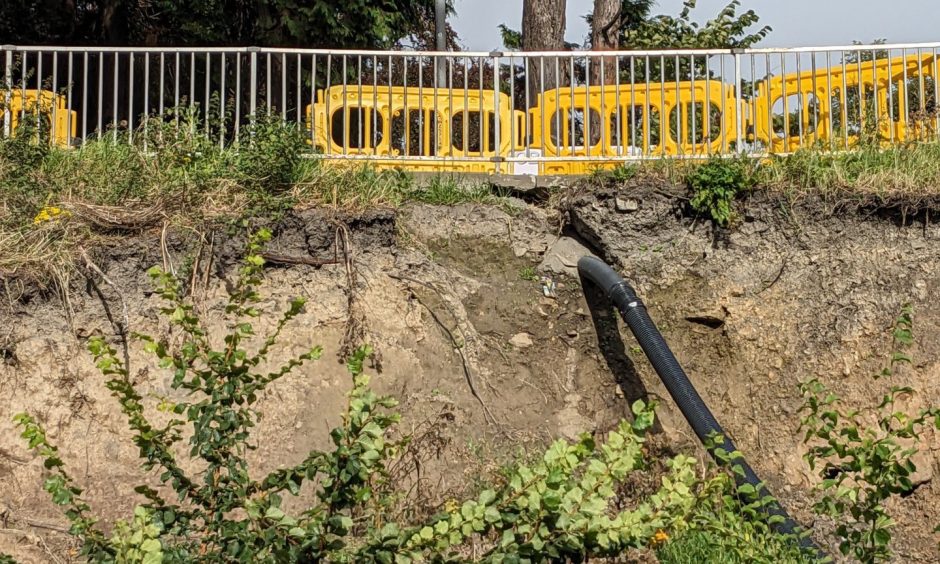 Landslip on A96 in Keith 