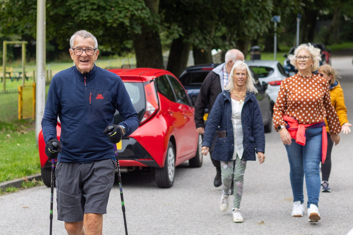 Mitch Hislop with the walking group in Altens