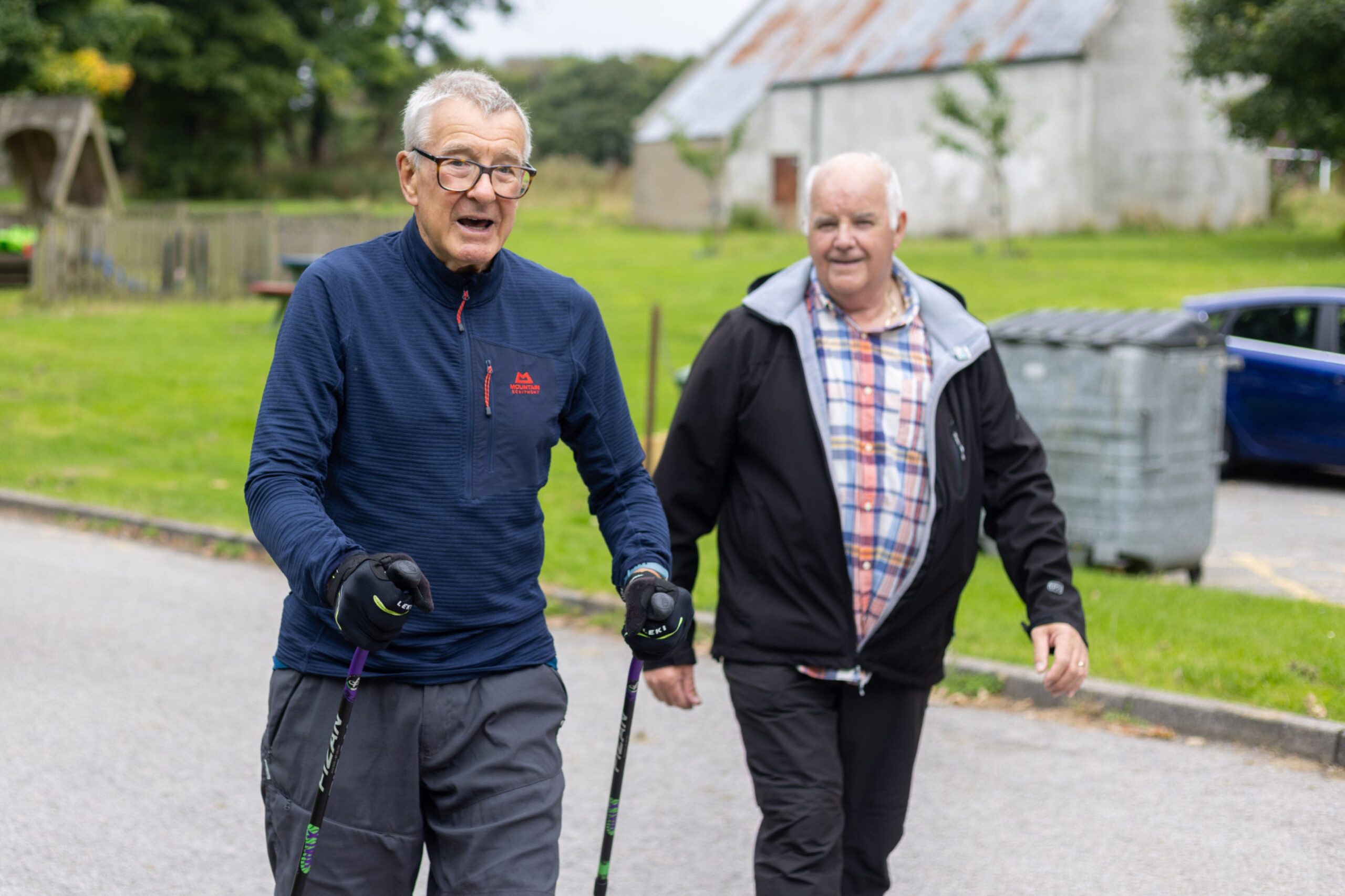 Mitch Hislop with Angus Taylor in the walking group. 