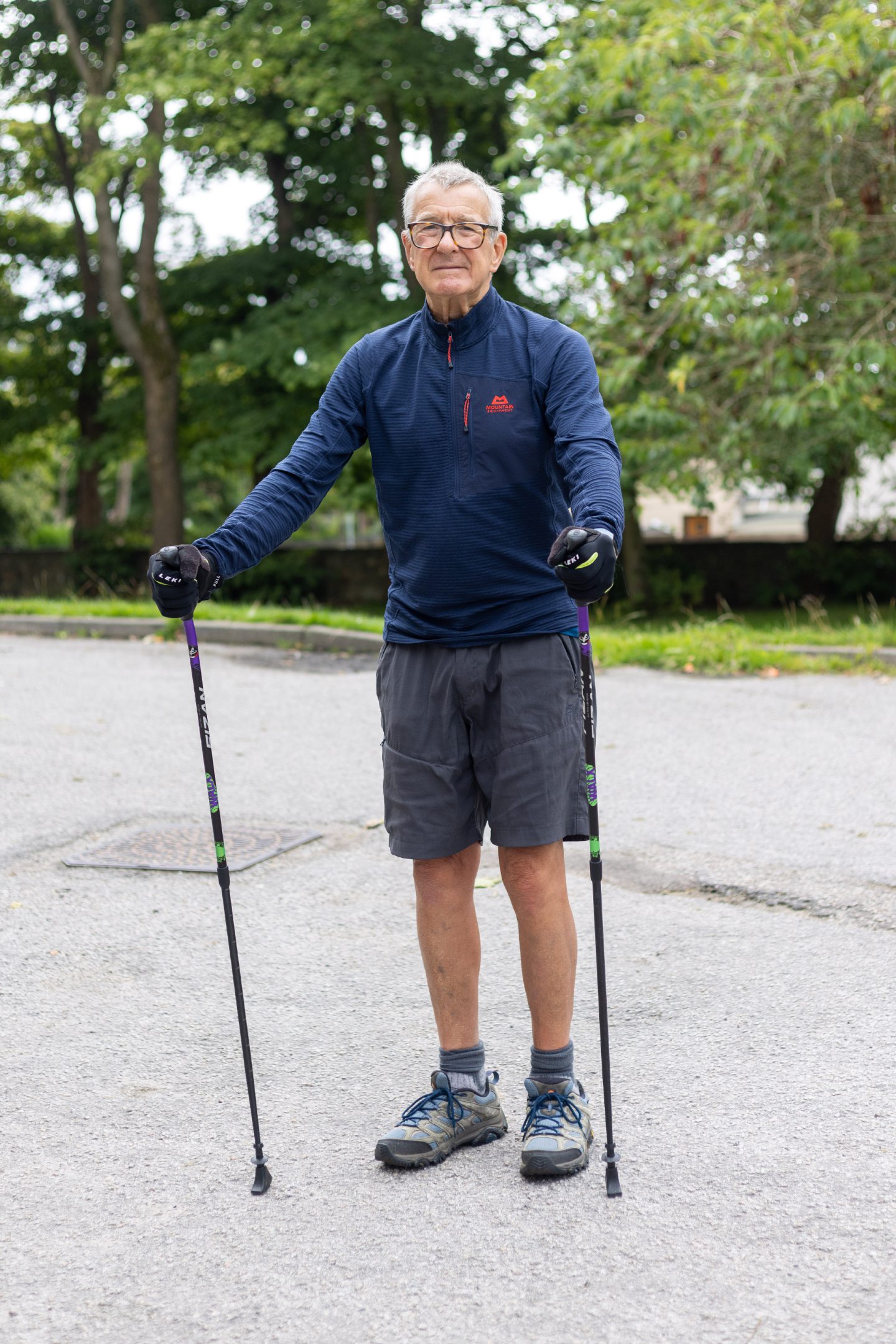 Mitch Hislop with walking poles