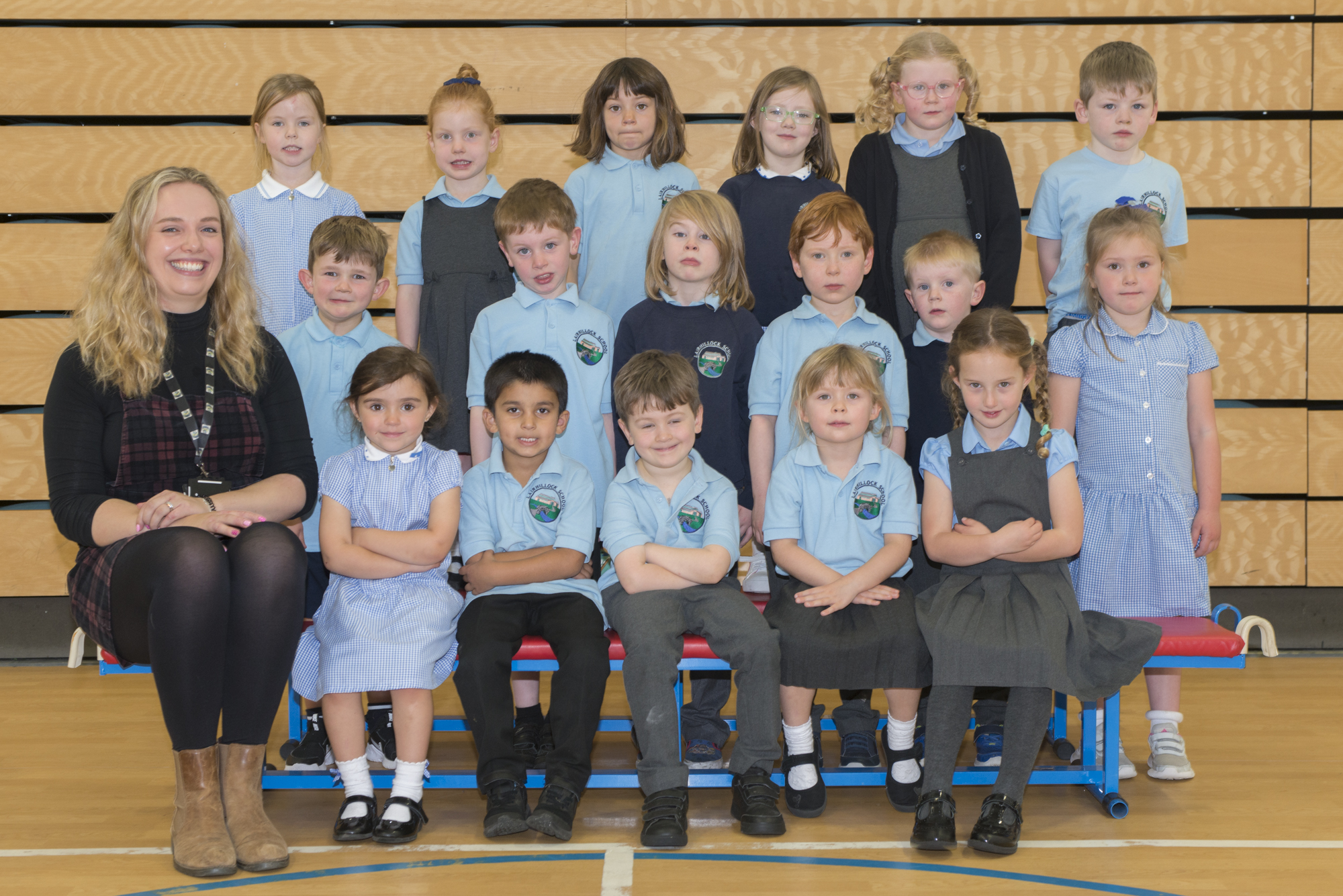 Lairhillock Primary, P1, with Mrs Moir. Picture by Paul Glendell.