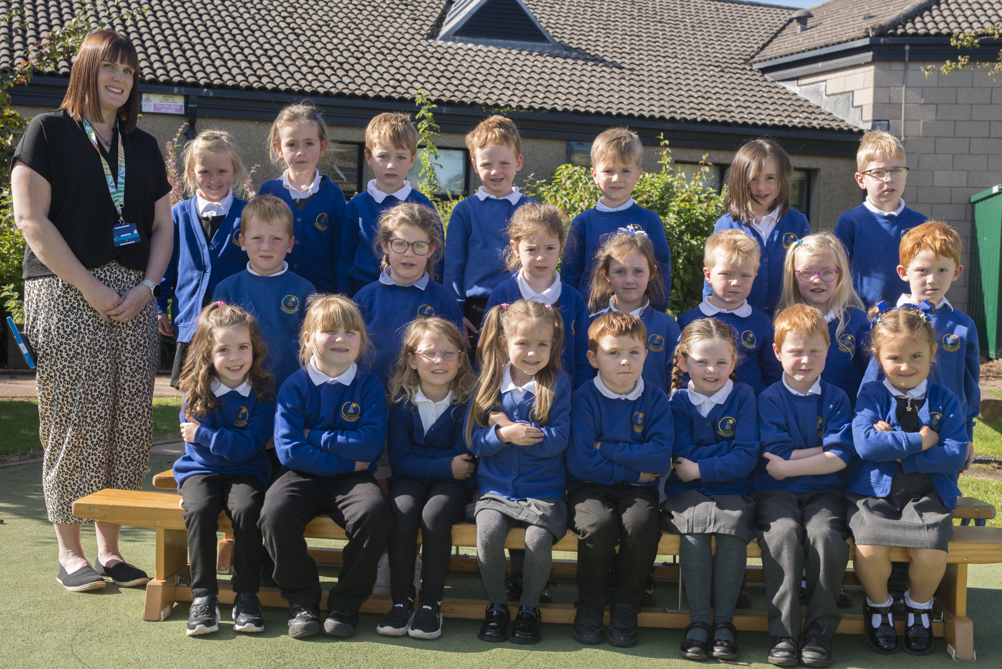 Laurencekirk Primary, P1B, with Mrs Crowther.