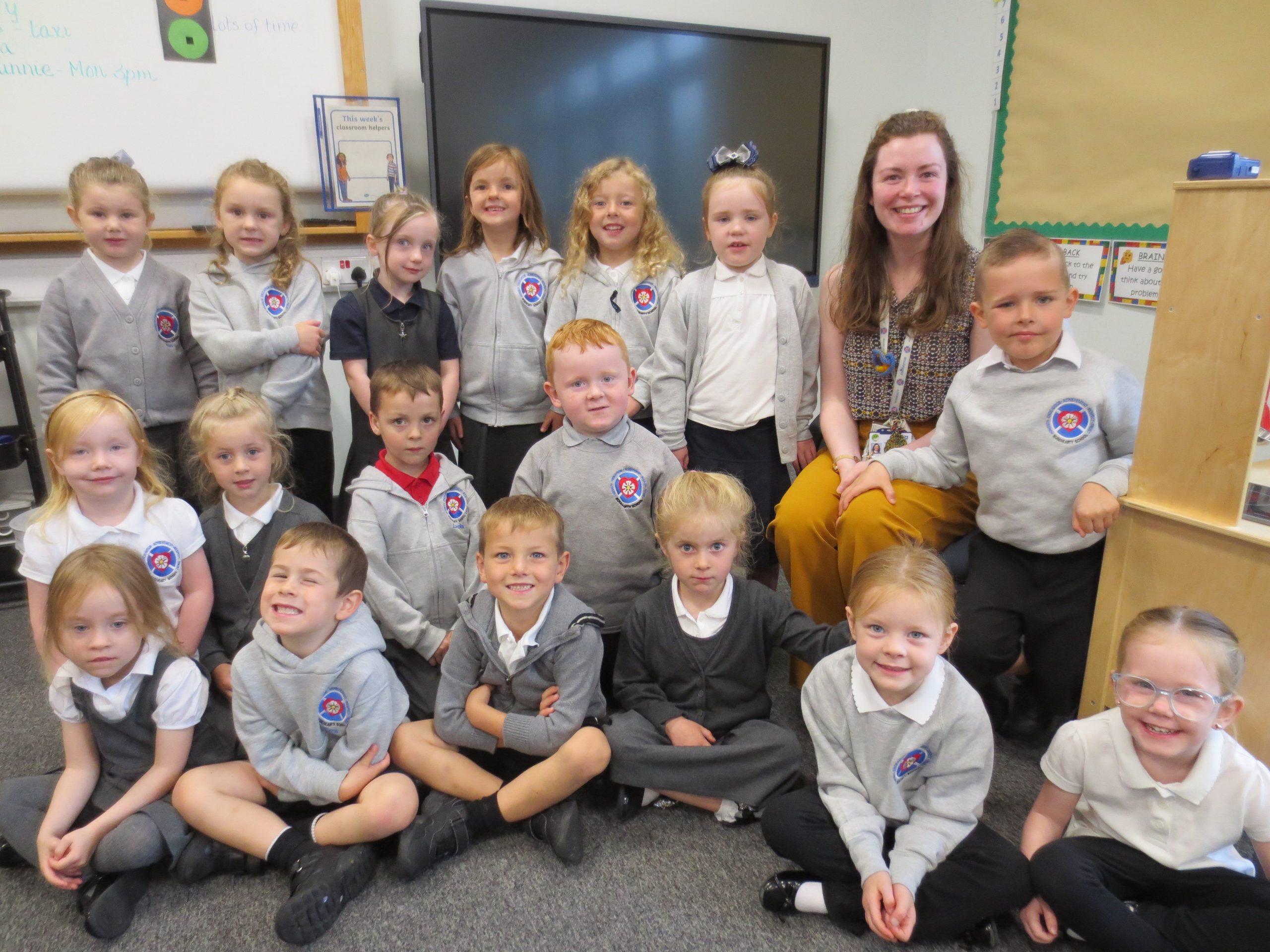 Rosehearty Primary School, P1, with Miss Park.