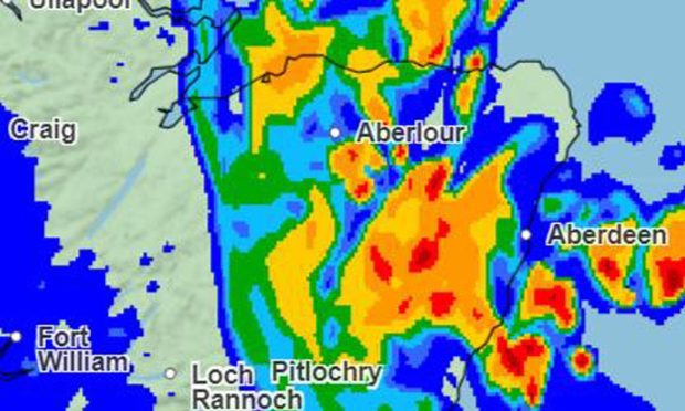 Thunderstorms could cause flooding in the north-east tomorrow.