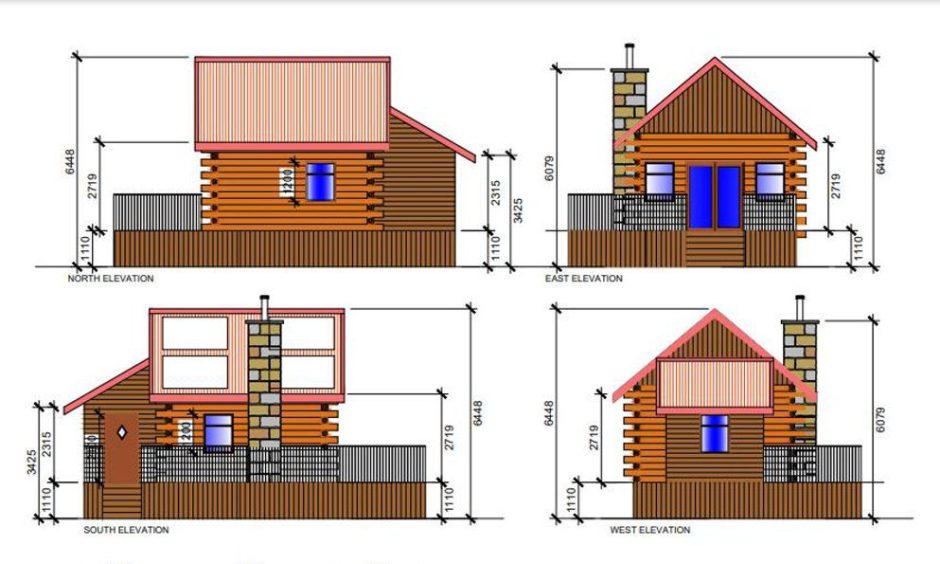 Plans show a homely log cabin that could be built on Dunbennan Farm. Image: SP Design 