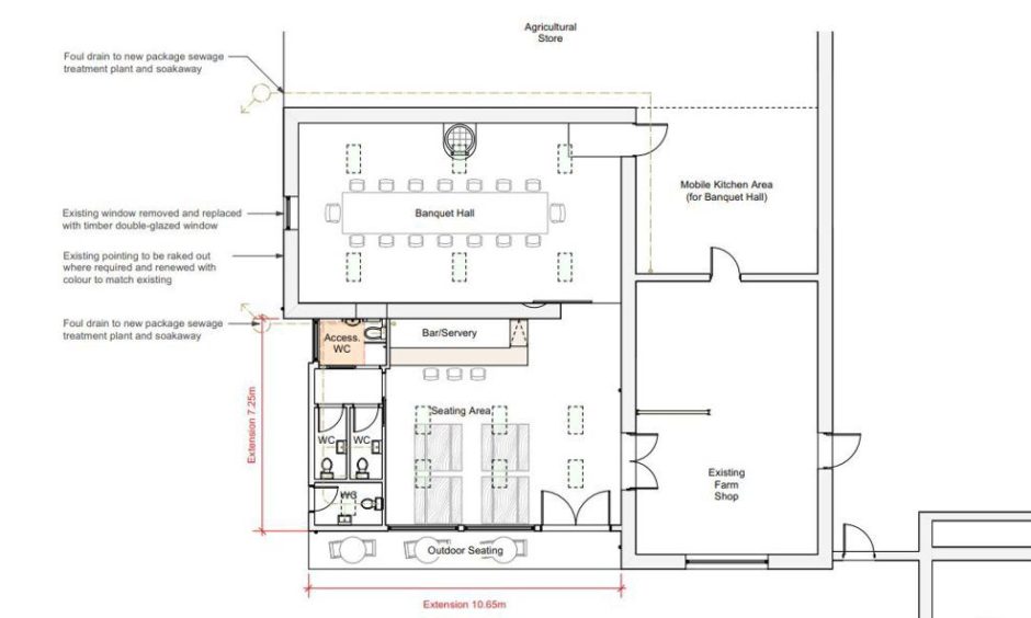 The new hospitality venue is on its way to Sillyflatt Farm. Image: KSA Chartered Architects 