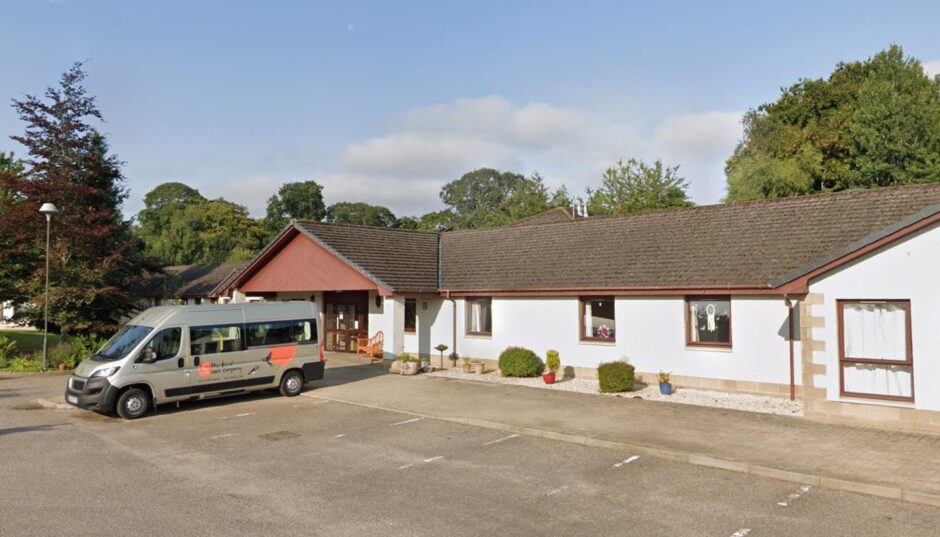 View of Cradlehall care home and their former minibus