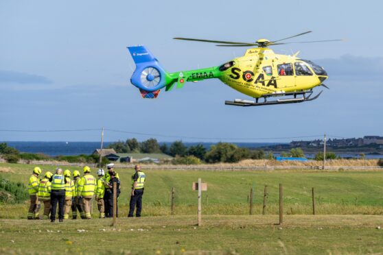 SCAA landing at the incident site on the B9040. Image: Jasperimage.