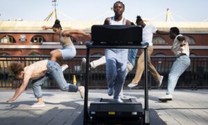 Group of dancers on a rooftop in Aberdeen.