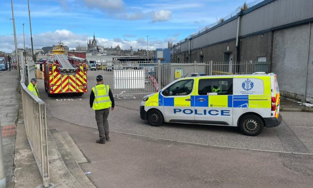 Fire engine and police van at Streamline Shipping