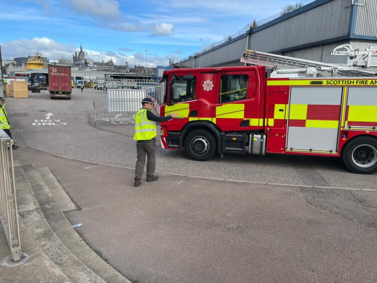 Fire appliance at Streamline Shipping