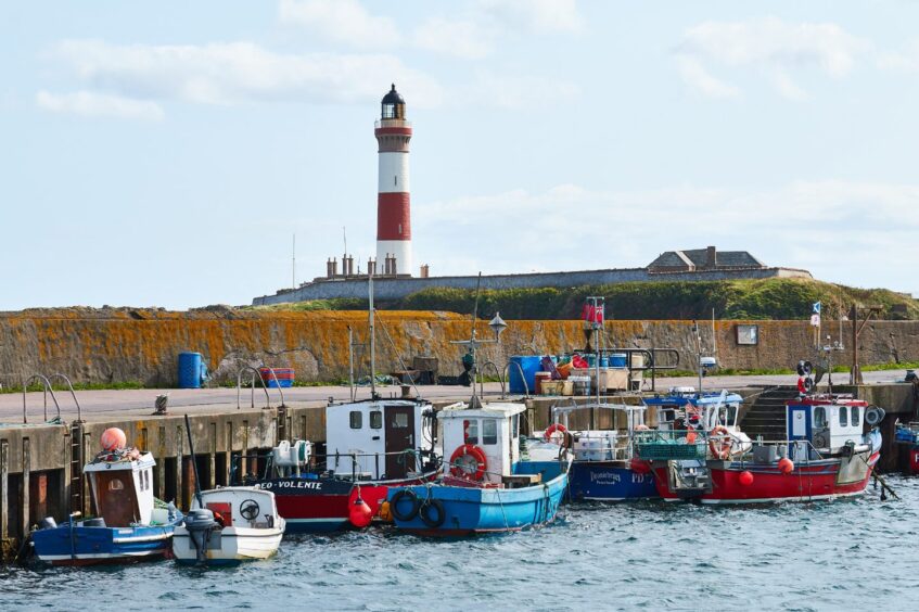 The fishing harbour of Boddam.