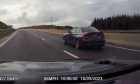 Noble's BMW speeding past officers on the A90. Image: Crown Office