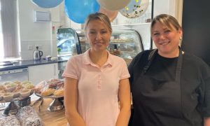 Yevheniia Khmara and Mariia Shcherbar -at the Beach Cafe in Dunbeg.