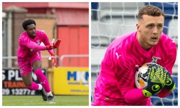 Caley Thistle goalkeepers Musa Dibaga, left, and Jack Newman.