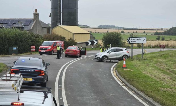 The road was closed while the vehicles were recovered. Picture by Chris Sumner / DC Thomson.