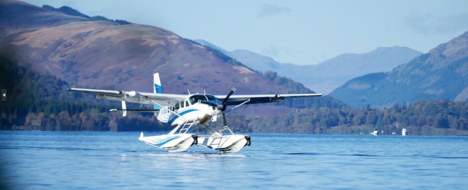 Uber seaplane on the water