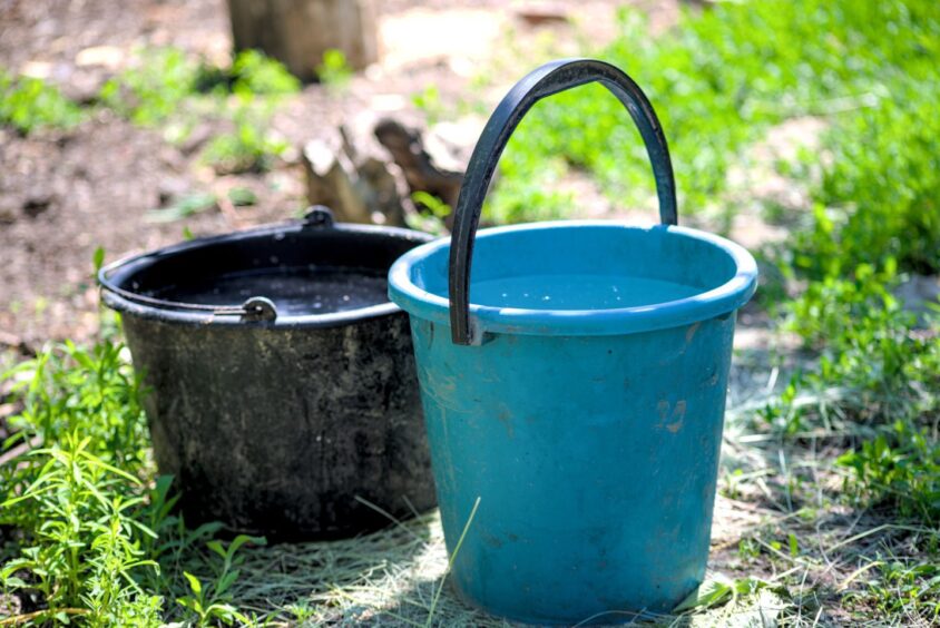 Multi-purpose plastic buckets.