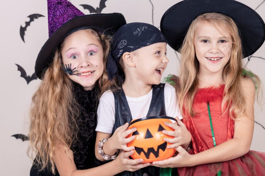 kids dressed up for halloween event