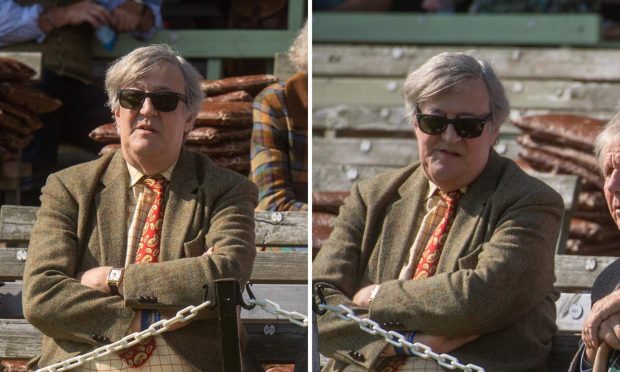 Stephen Fry took in this afternoon's games. Image: Kath Flannery/DC Thomson