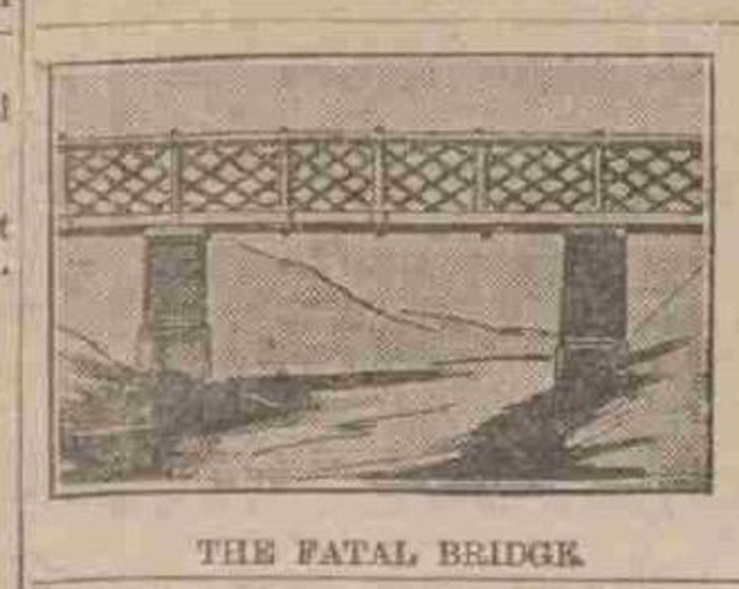 The railway bridge as depicted in the press. 