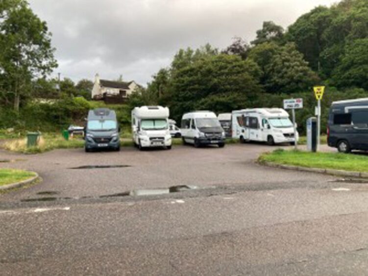 Motorhomes parked up at Gairloch.