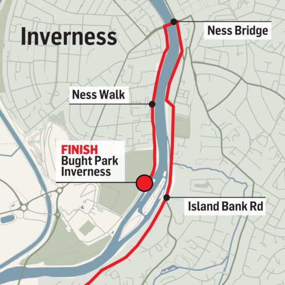 a map showing the route once runners hit the city centre