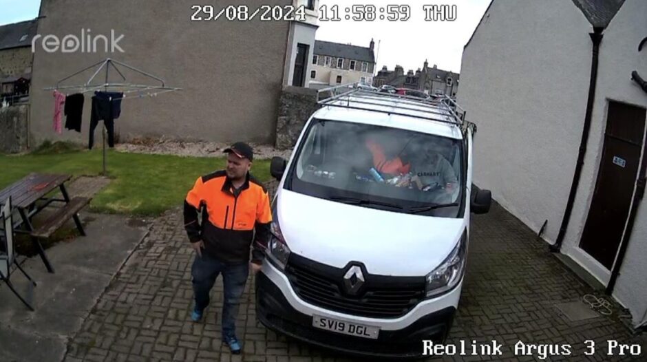 Mrs Eddie's CCTV footage caught Stonecraft Roofing & Building's Duncan MacDonald at her property.