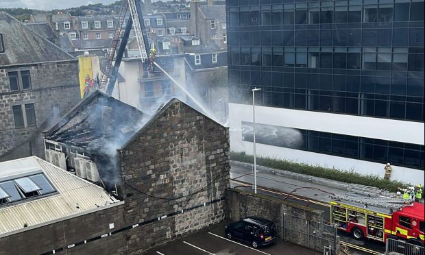 Fire rips through Vovem restaurant in Aberdeen city centre.