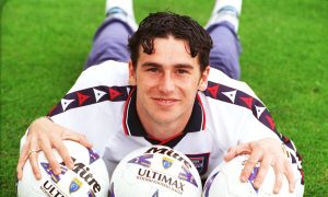 Neil Tarrant photographed after a Ross County hat-trick in season 1998-99. Image: DC Thomson.