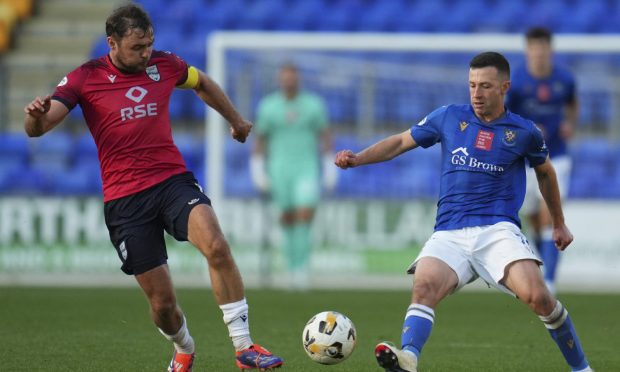 Ross County skipper Connor Randall in action against St Johnstone. Image: Shutterstock.