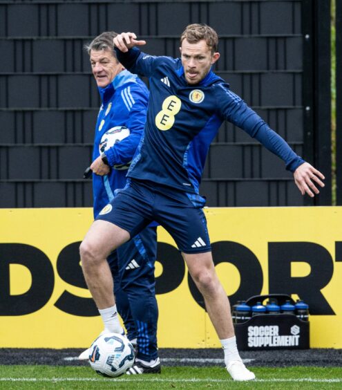 Aberdeen right-back Nicky Devlin during a Scotland training session at the City Stadium, Glasgow. Image: SNS