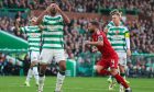 Aberdeen's Graeme Shinnie scores to make it 2-2. Image: Ross MacDonald/SNS.