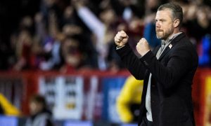 Aberdeen manager Jimmy Thelin during the 2-1 Premiership win against Rangers. Image: SNS