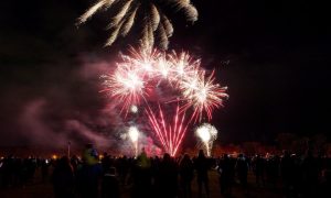 people watch fireworks in Inverness