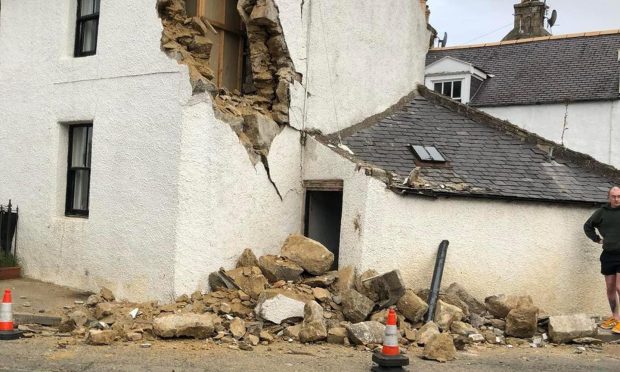 damaged house in Oldmeldrum