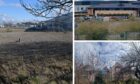 Three pictures stitched together of vacant sites in Inverness