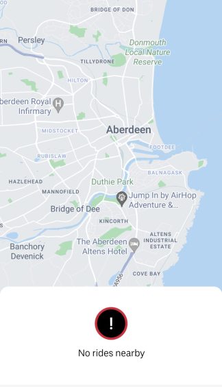 Uber app screenshot. 