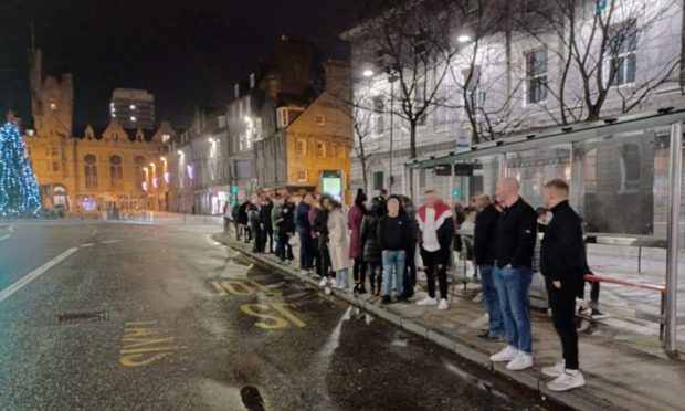 Will big queues at Aberdeen's taxi ranks like this become a thing of the past with Uber's arrival in Aberdeen?Image: Cameron Roy/DC Thomson