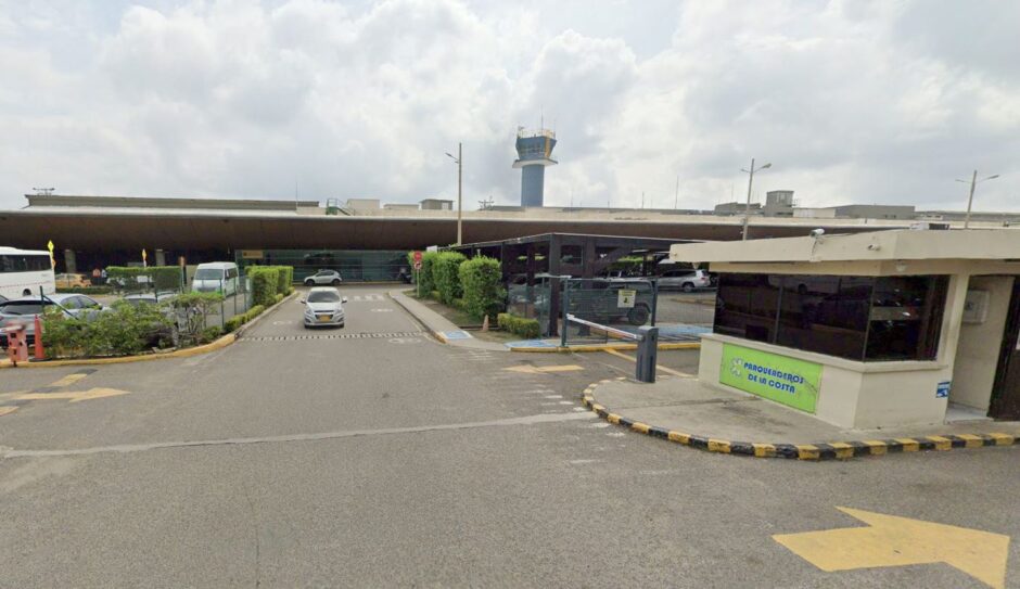 Exterior of Rafael Núñez International Airport in Cartagena, Colombia.