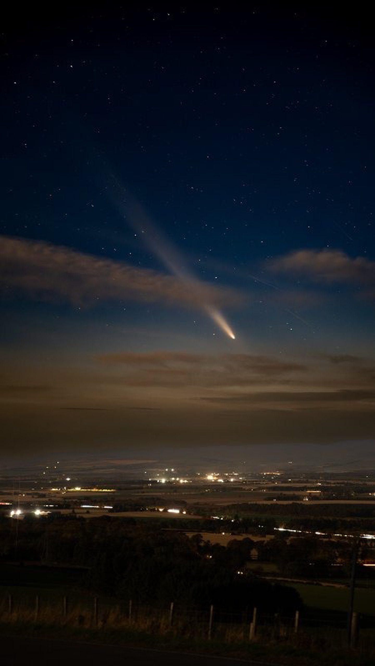 Comet C/2023 A3 visible over Howe of the Mearns