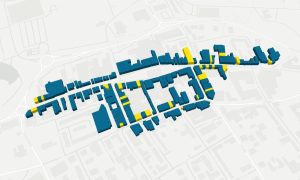 A visualisation of the various shops and units in Elgin town centre