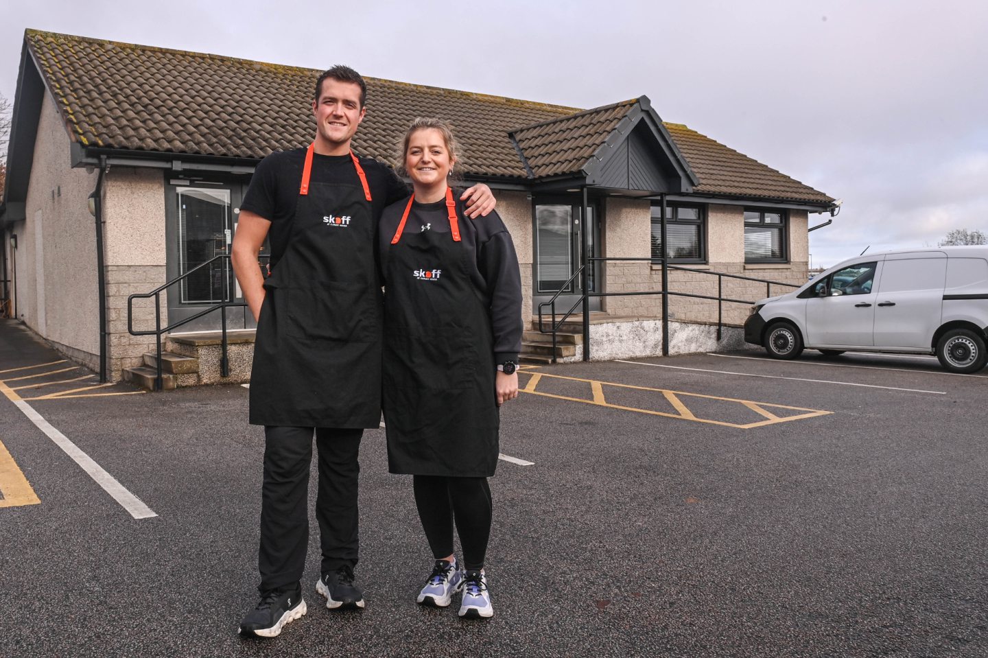 Alex and Josh McKenzie outside Cloggy House in Dyce, Aberdeen