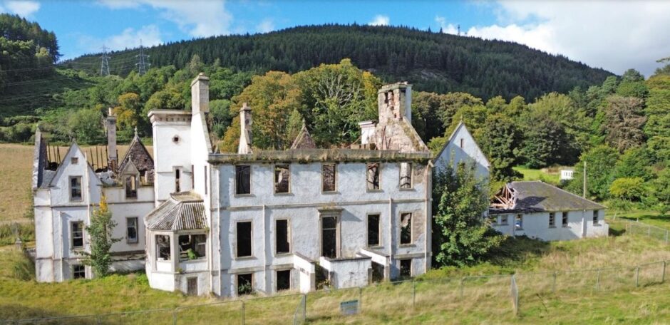 Fire ravaged Dunain House