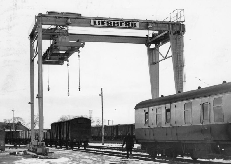 Archive photo of Elgin freight yard. 