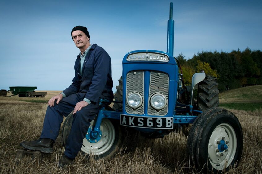 Gordon Mitchell, with his vintage tractor, a 1964, Fordson New Performance Super Dexta.