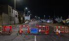 Roads closed at Buckie Harbour. Image: Jasperimage.