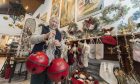 Noreen Phillip in Gallimaufry Christmas Shop in Cullen Antiques Centre.