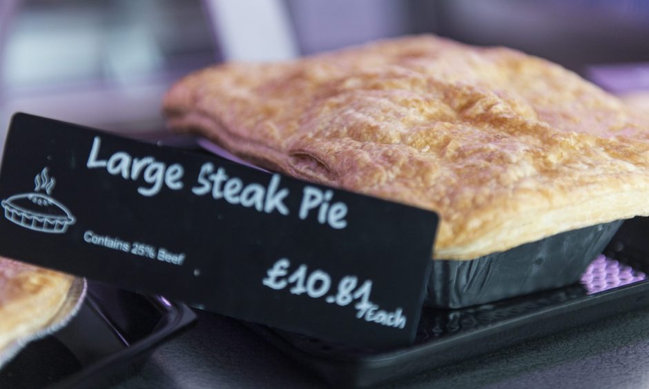 Close-up of steak pie. 