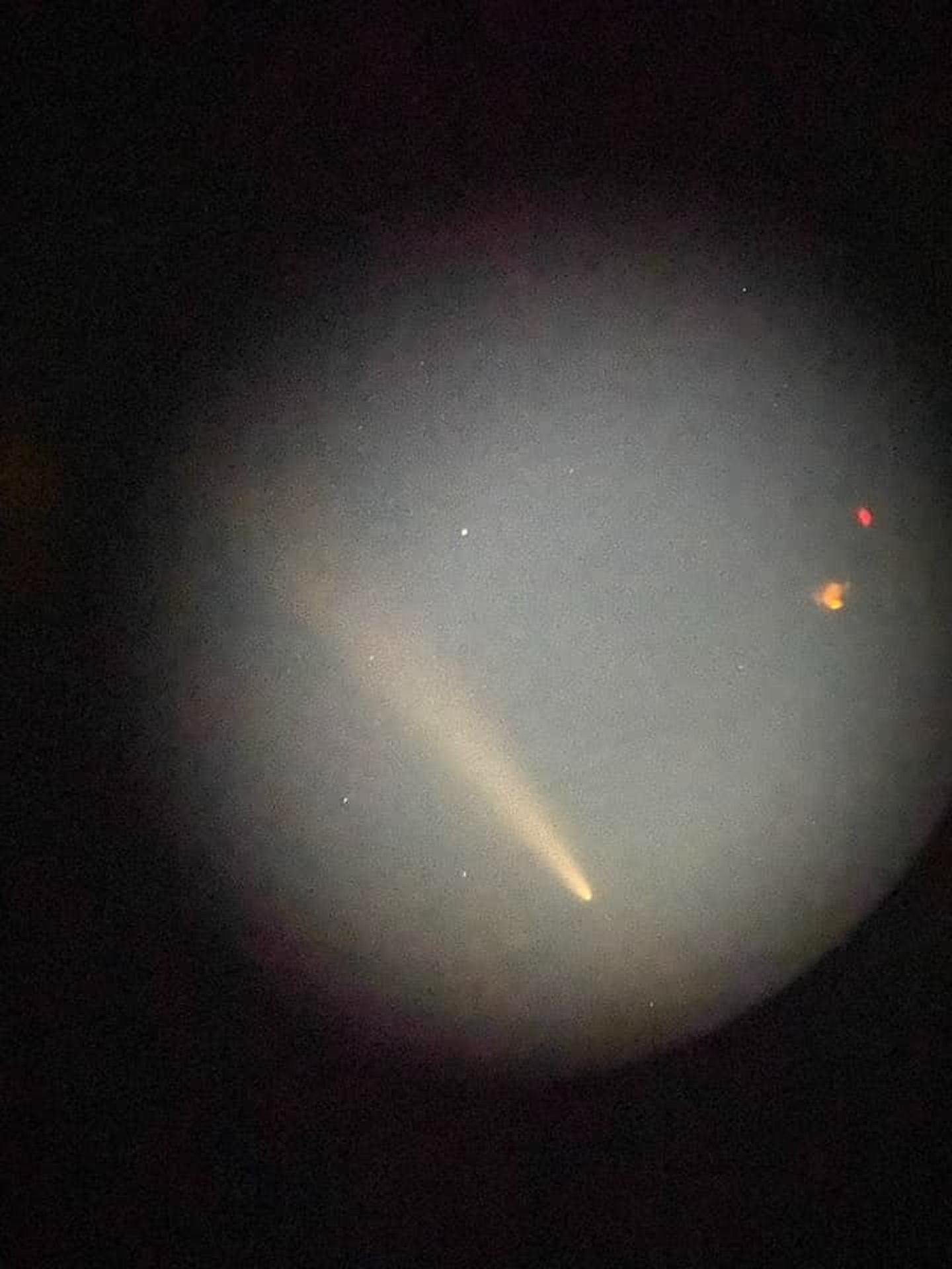 Comet A3 pictured through binoculars 